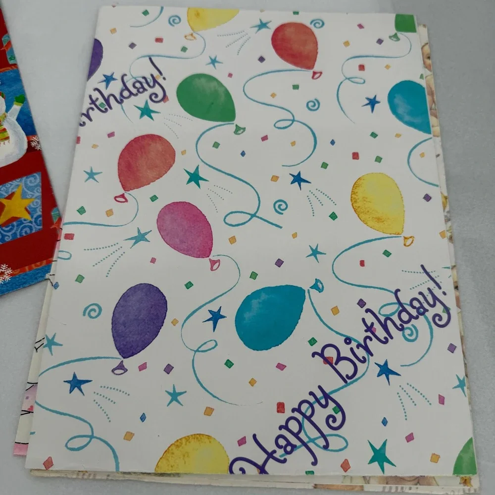 VTG Gift Wrap Wrapping Paper SHEETS Sampler Christmas Birthday Baby Shower LOT